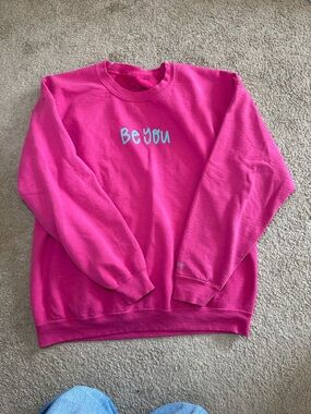 Hot Pink "Be You" Crewneck Sweatshirt by Tia B